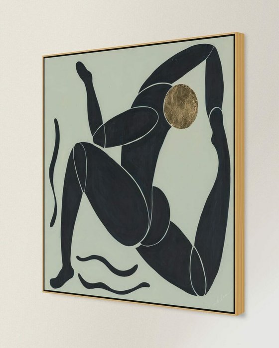 Интерьерное жикле Deco Figure I сероо-черного цвета - купить Картины по цене 30800.0 Интерьерное жикле Deco Figure I сероо-черного цвета - купить Картины по цене 30800.0