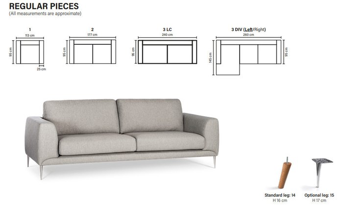 Прямой диван Lorenzo серого цвета - лучшие Прямые диваны в INMYROOM