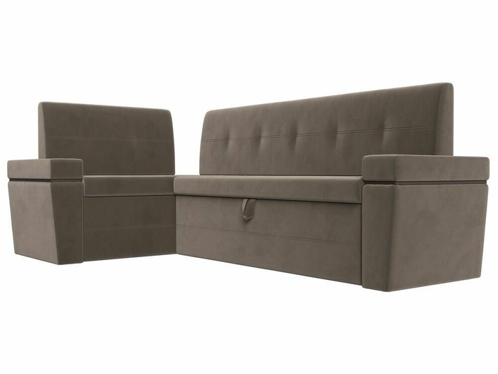 Угловой диван-кровать Деметра коричневого цвета левый угол - лучшие Угловые диваны в INMYROOM