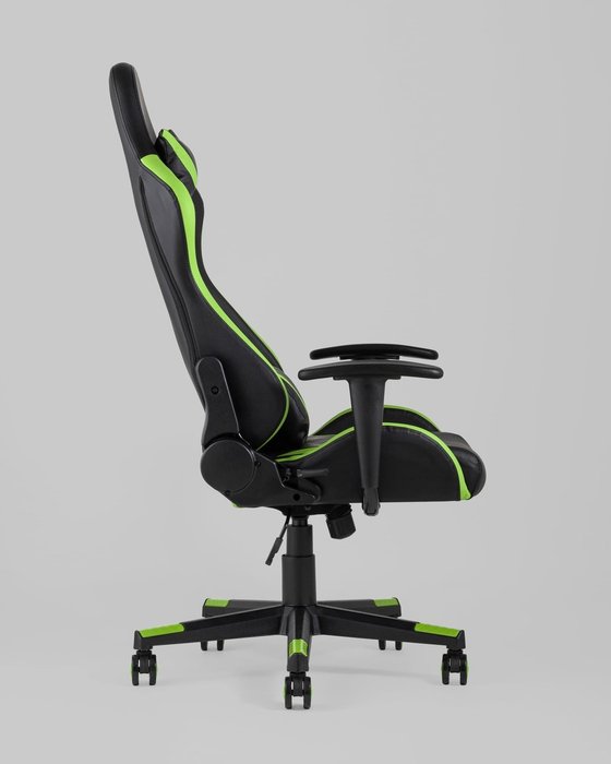 Кресло игровое Top Chairs Gallardo черно-зеленого цвета - лучшие Офисные кресла в INMYROOM