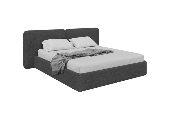 Кровать двуспальная Hub Soft 180х200 темно-серого цвета с подъемным механизмом