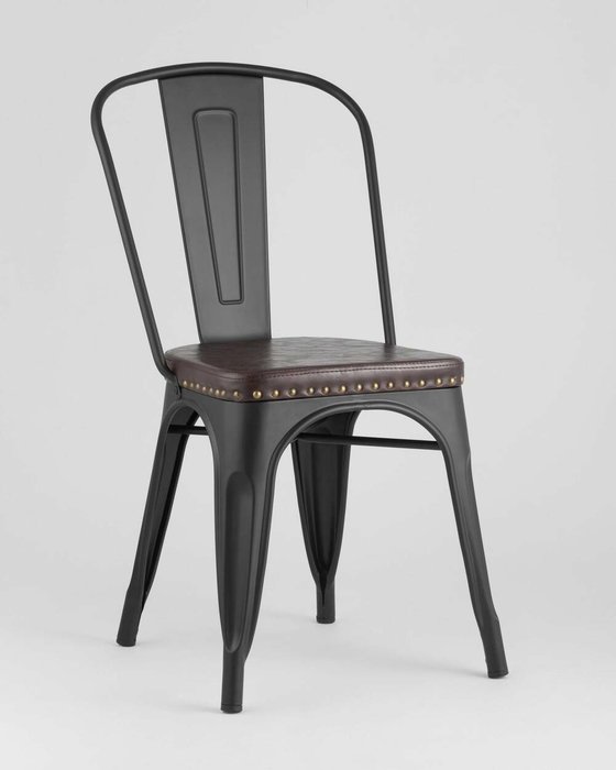 Стул Tolix Soft коричнево-черного цвета  - купить Обеденные стулья по цене 5833.0