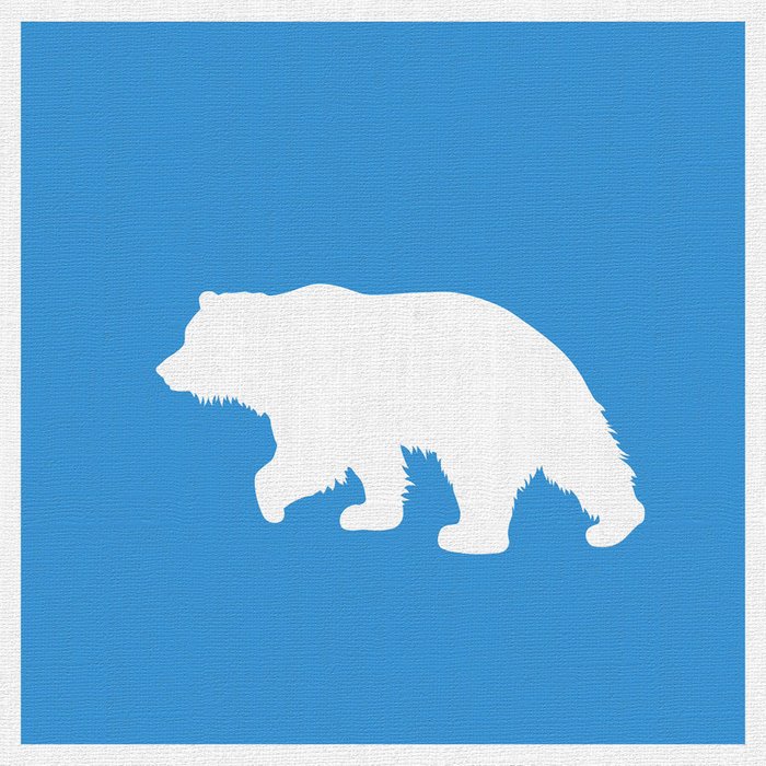 Картина (репродукция, постер): Бурый медведь на синем 