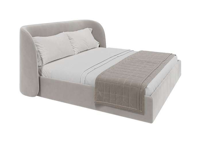 Кровать двуспальная Classic 200х200 серого цвета с подъемным механизмом - лучшие Кровати для спальни в INMYROOM