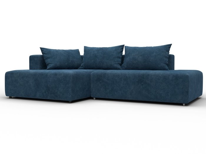 Угловой диван-кровать Лига-103 синего цвета левый Угловой диван-кровать Лига-103 синего цвета левый