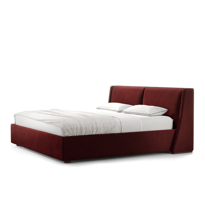 Кровать Iris 200х200 бордового цвета  - купить Кровати для спальни по цене 155610.0