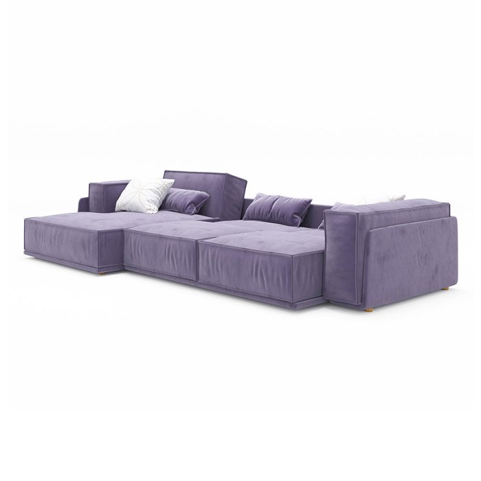  Диван-кровать Vento light угловой фиолетового цвета - лучшие Угловые диваны в INMYROOM