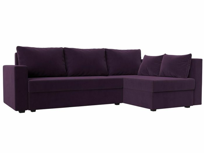 Угловой диван-кровать Мансберг фиолетового цвета правый угол