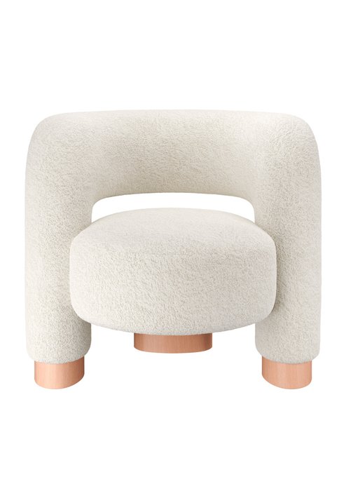 Стул-кресло мягкий Pecola молочного цвета - купить Интерьерные кресла по цене 47376.0