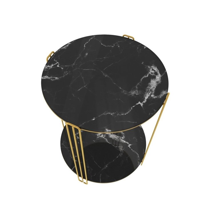 Столик кофейный Арнис черного цвета под мрамор - купить Кофейные столики по цене 6630.0
