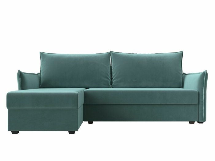 Угловой диван-кровать Лига 004 темно-голубого цвета угол левый - купить Угловые диваны по цене 36999.0
