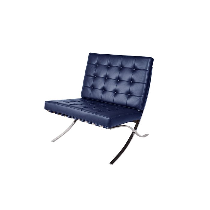 Кресло Барселона синего цвета
