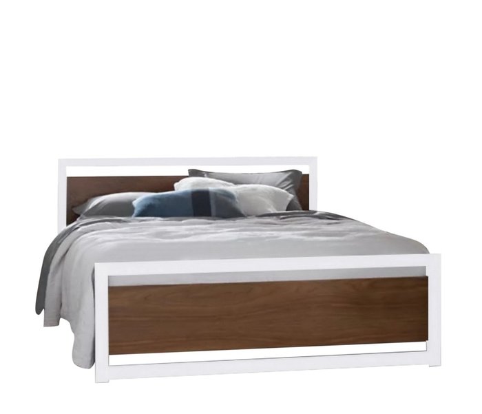 Кровать Брайтон 140х200 бело-коричневого цвета - купить Кровати для спальни по цене 24990.0