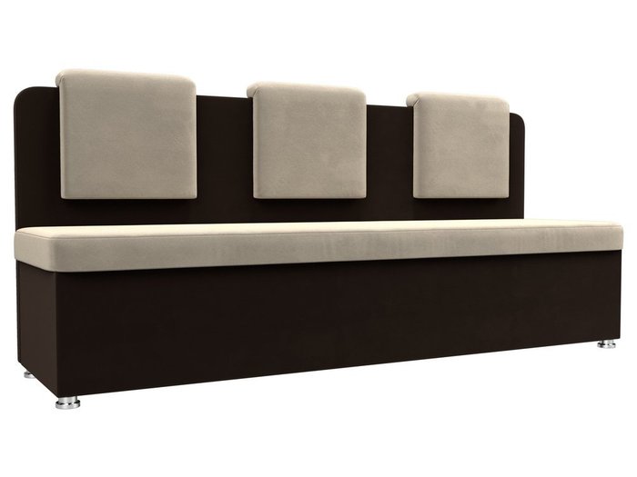 Кухонный прямой диван Маккон коричнево-бежевого цвета