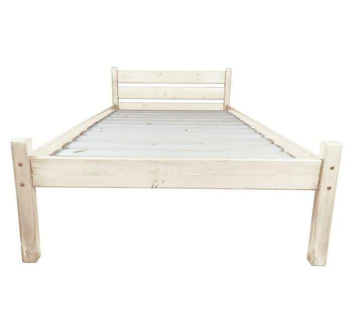 Кровать односпальная Классика Компакт сосновая 80х200 бежевого цвета - лучшие Кровати для спальни в INMYROOM