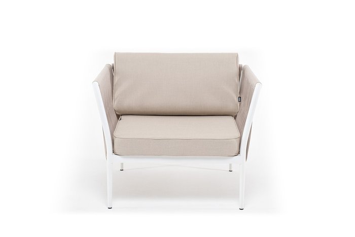 Кресло Касабланка бело-бежевого цвета - лучшие Садовые кресла в INMYROOM
