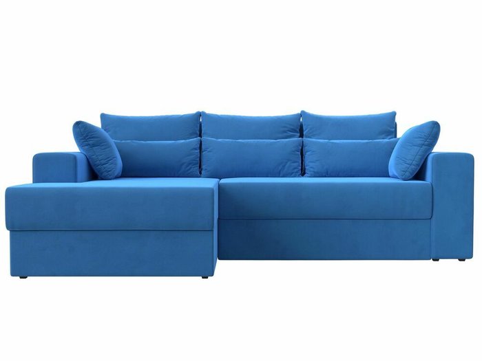 Угловой диван-кровать Майами темно-голубого цвета левый угол - купить Угловые диваны по цене 52999.0