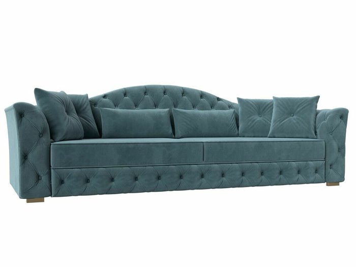 Прямой диван-кровать Артис бирюзового цвета