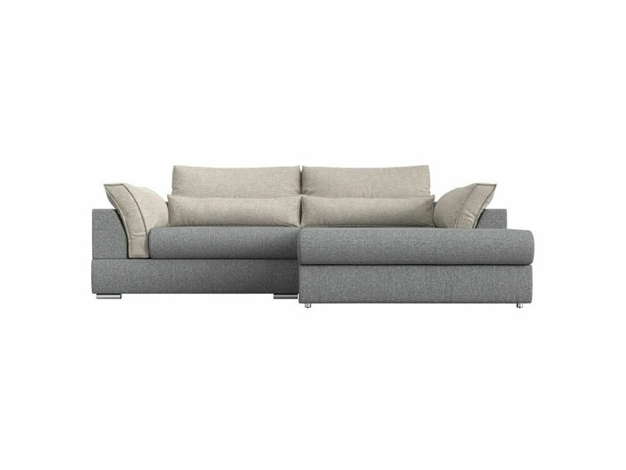 Угловой диван-кровать Пекин серо-бежевого цвета угол правый - купить Угловые диваны по цене 85999.0