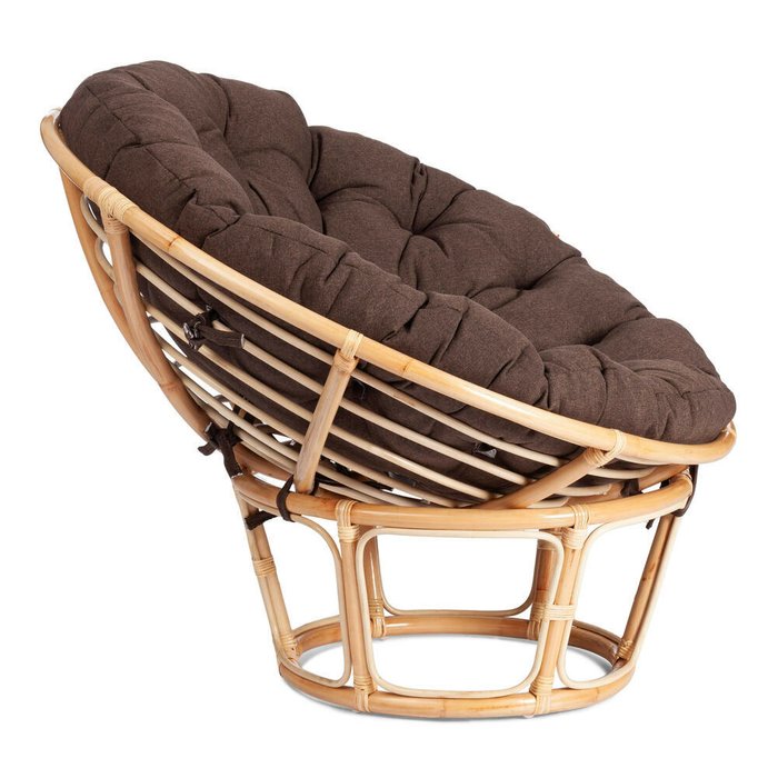 Садовое кресло Papasan Eco бежевого цвета с коричневой подушкой - купить Садовые кресла по цене 15880.0