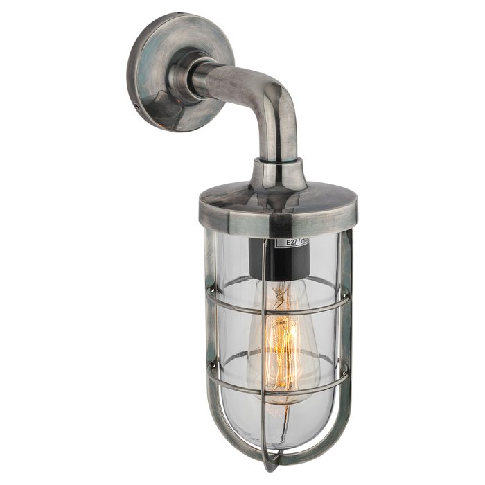 Настенный уличный светильник серебряного цвета  - купить Настенные уличные светильники по цене 20480.0
