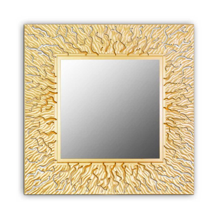 Настенное зеркало CORAL square gold