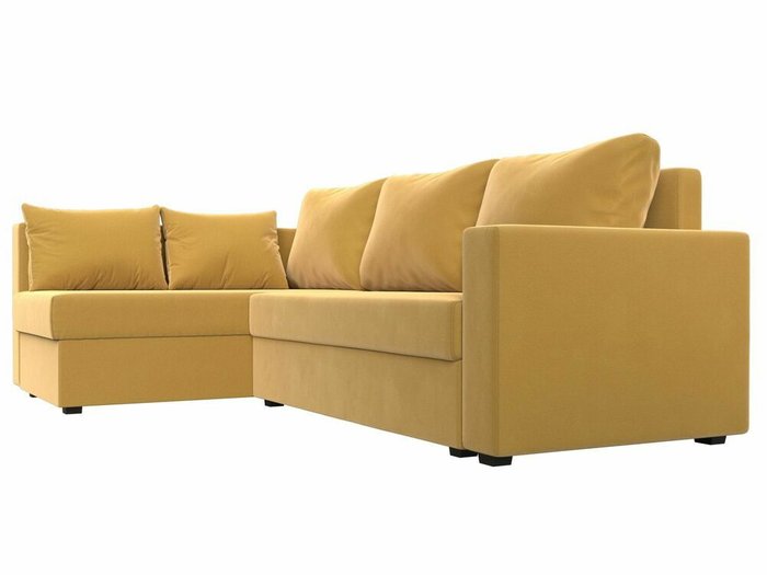 Угловой диван-кровать Мансберг желтого цвета левый угол - лучшие Угловые диваны в INMYROOM