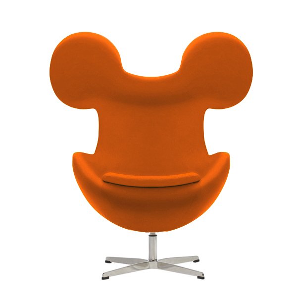 Кресло Egg Mickey оранжевого цвета