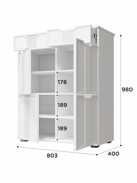 Комод Эмилия ЭЛ-20 цвет белый структурный/меренга - лучшие Комоды в INMYROOM