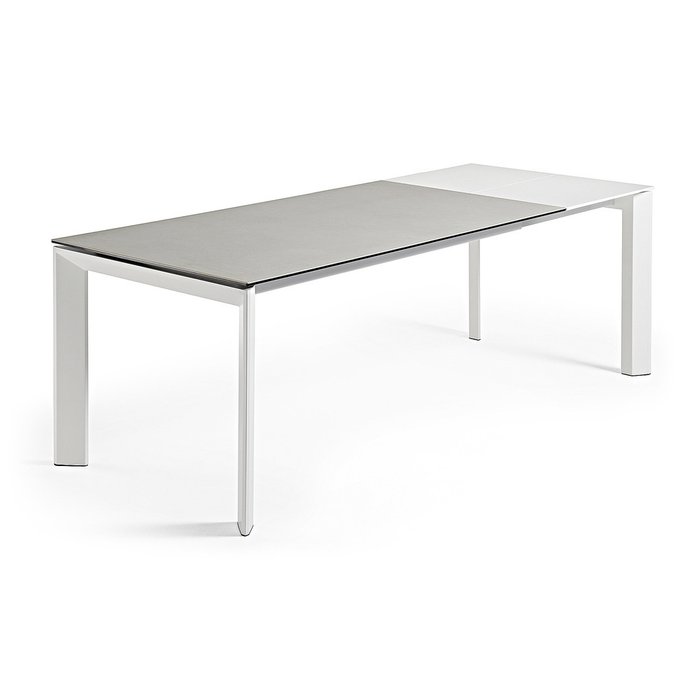 Раздвижной обеденный стол Atta L бело-серого цвета - лучшие Обеденные столы в INMYROOM