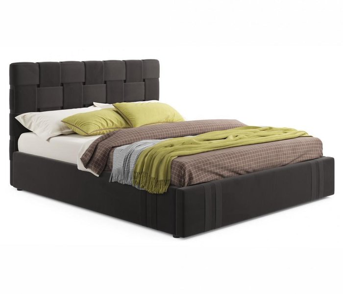 Кровать Tiffany 160х200 с матрасом коричневого цвета