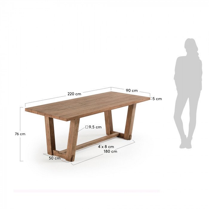 Обеденный стол Кomet из массива тикового дерева - лучшие Садовые столы в INMYROOM