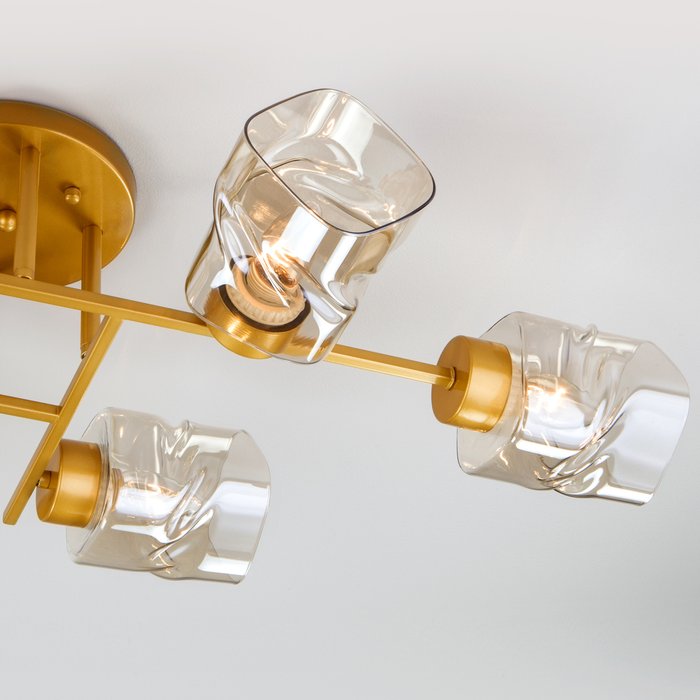 Потолочная люстра со стеклянными плафонами 30165/6 перламутровое золото - лучшие Потолочные люстры в INMYROOM