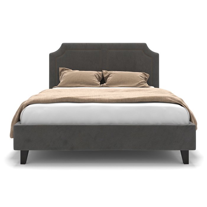  Кровать Kimberly серого цвета на ножках 140х200 - купить Кровати для спальни по цене 54900.0