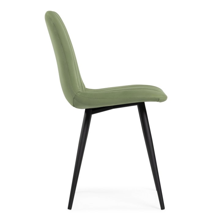 Стул Дани зеленого цвета на черных ножках - лучшие Обеденные стулья в INMYROOM