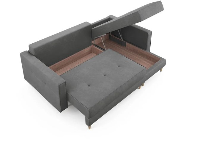 Угловой Диван-кровать ОТТО правый светло-серого цвета - купить Угловые диваны по цене 77700.0