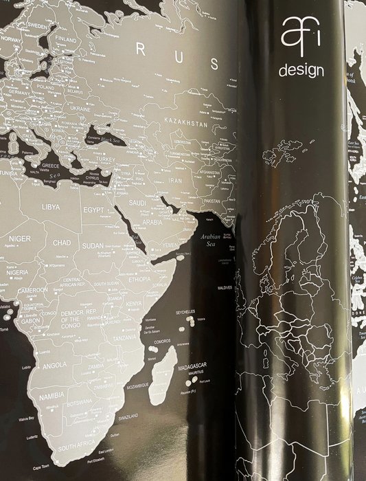 Скретч-карта мира BLACK  из  ламинированной бумаги - лучшие Декор стен в INMYROOM
