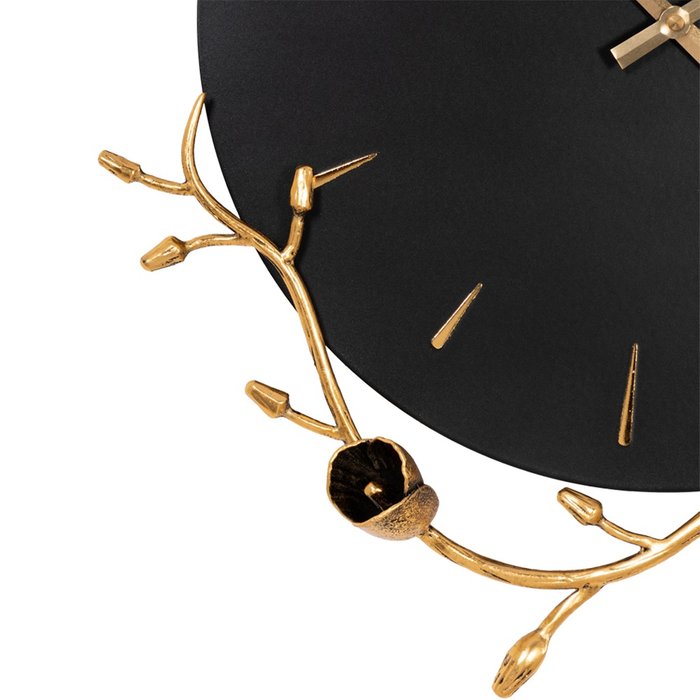 Часы настенные Орхидея Виви черно-золотого цвета - купить Часы по цене 12234.0