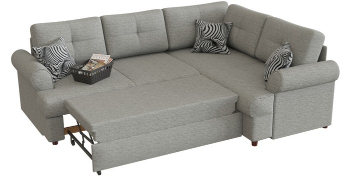 Угловой диван-кровать Мирта Милфорд серого цвета - купить Угловые диваны по цене 30590.0