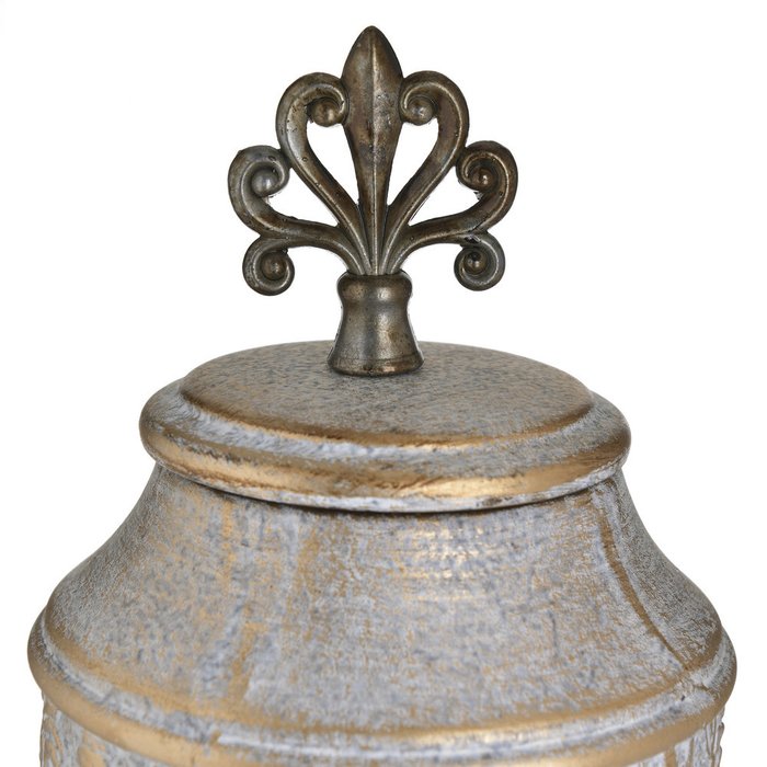 Керамическая ваза серо-золотого цвета с крышкой - купить Вазы  по цене 4060.0
