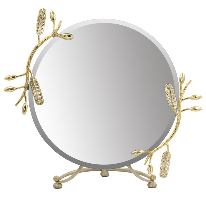 Настольное зеркало Oliva Branch бело-золотого цвета