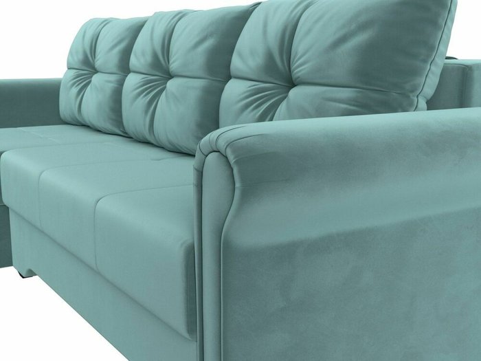 Угловой диван-кровать Леон бирюзового цвета левый угол - лучшие Угловые диваны в INMYROOM