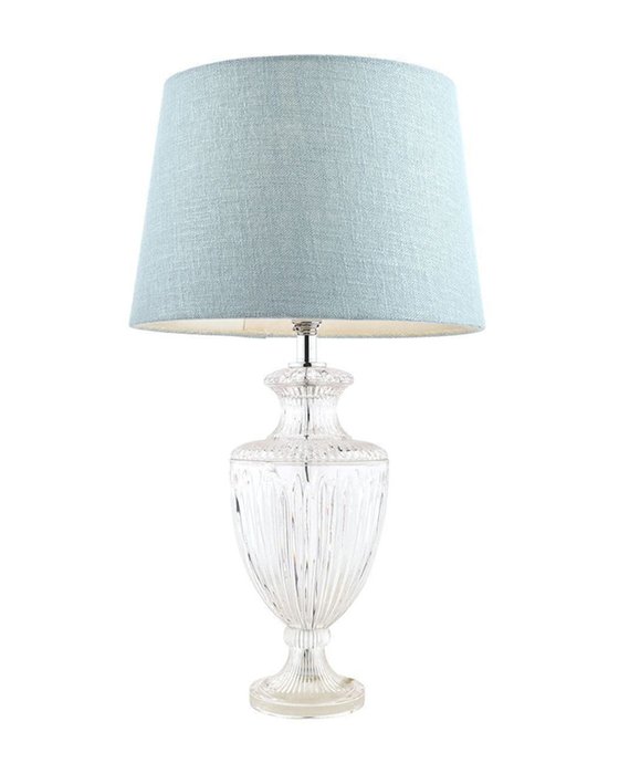 Настольная лампа Абель с серо-голубым абажуром
