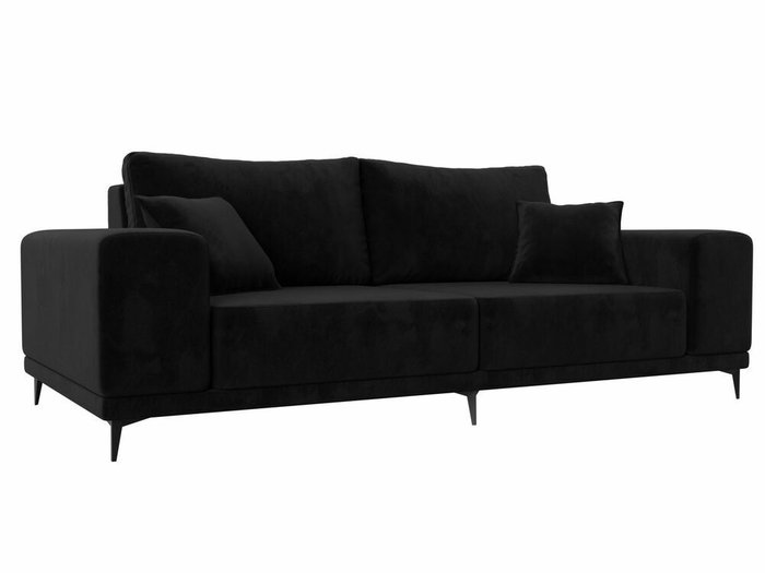 Прямой диван Льюес черного цвета 