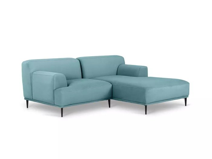 Угловой диван Portofino в обивке из велюра голубого цвета