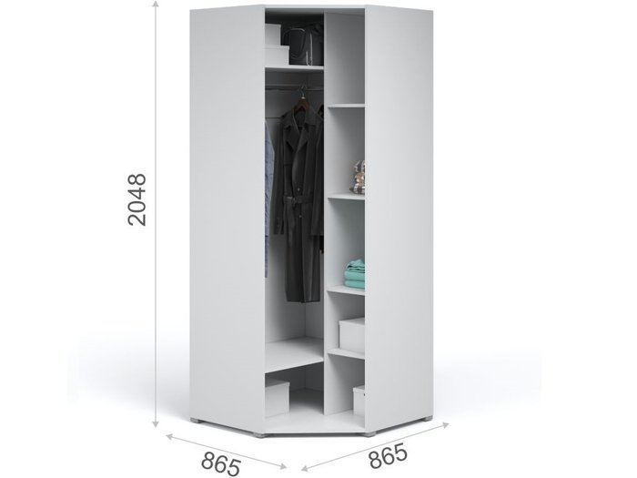 Шкаф угловой Лацио белого цвета - купить Шкафы распашные по цене 24323.0