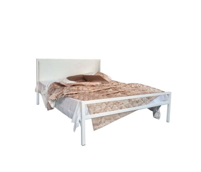 Кровать Лоренцо 180х200 белого цвета с белой вставкой