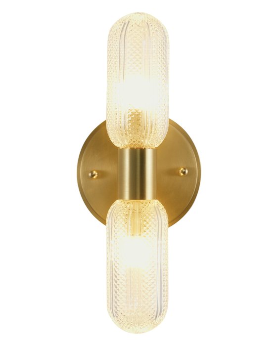 Светильник настенный Brass V11018-2W прозрачно-золотого цвета