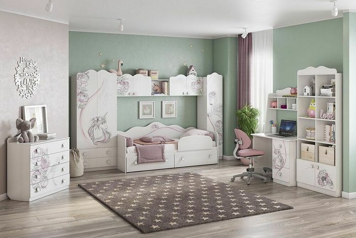 Кровать детская Фэнтези 80х190 белого цвета - купить Одноярусные кроватки по цене 14690.0