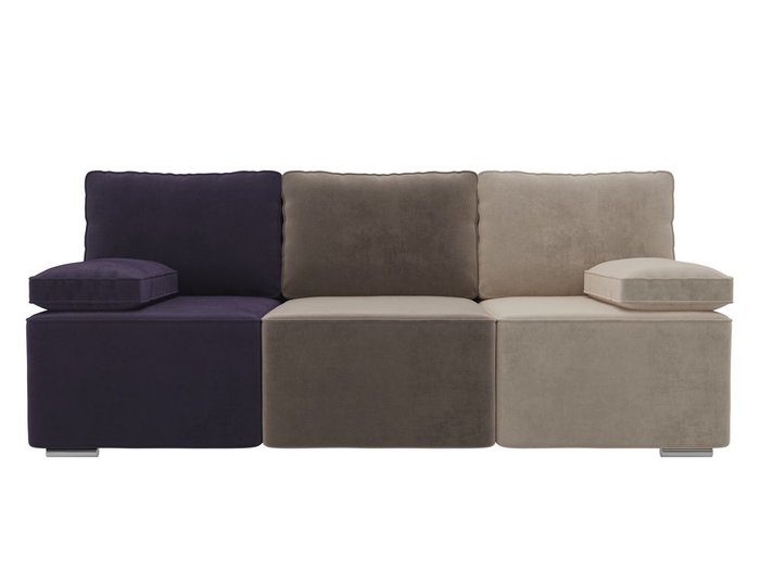Прямой диван-кровать Радуга бежево-фиолетово-коричневого цвета - купить Прямые диваны по цене 33090.0